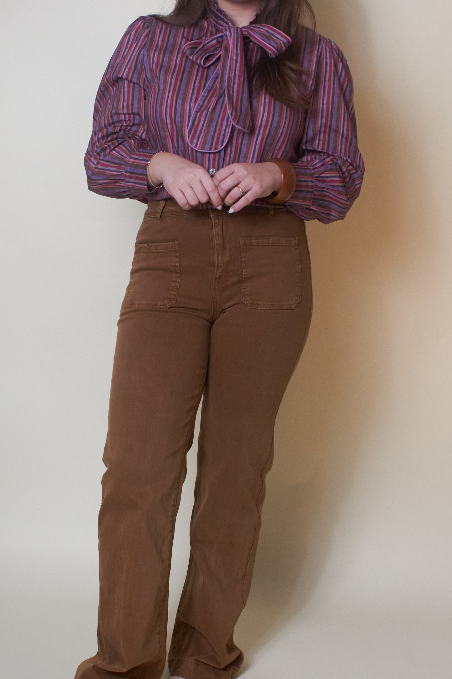 Camisa Laçada às Riscas